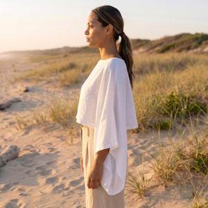 Mini-robe décontractée bohème unie orange à col en V sans manches pour femme, taille ample, 100 % coton respirant, écologique, lavable, simple - Product Image 4