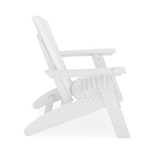 Sedia Adirondack Robusta in Legno Composito HDPE Bianco per Relax a Bordo Piscina e in Giardino - Product Image 3