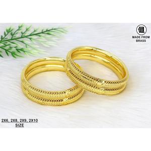 New Arrival Gold Plated 2pc Trendy Bangles India Dubai Arabic Special Bangles Bracelets <b>for</b> Women and <b>Bridal</b> Girls <b>Wedding</b> Gift - Product Image 4