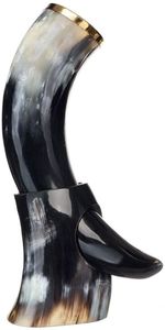 Viking <b>Drinking</b> Horn Handmade Genuine Ox Horn Polished Natural Shine Beer <b>Cup</b> with Stand Custom Size Excellent Quality - Product Image 3
