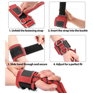 Sangle de musculation en néoprène avec anneau en D, support de poignet robuste, épaisse, confortable, ajustement sécurisé, prise en main améliorée, pour l'entraînement en salle de sport - Product Image 4