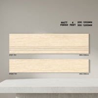 Marches d'escalier de finition brillante: 1200x200mm et 1200x300mm, épaisseur de 11mm, carreaux de riser en porcelaine céramique antidérapants mats