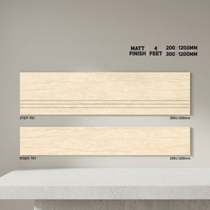 Marches d'escalier de finition brillante: 1200x200mm et 1200x300mm, épaisseur de 11mm, carreaux de riser en porcelaine céramique antidérapants mats - Product Image 2