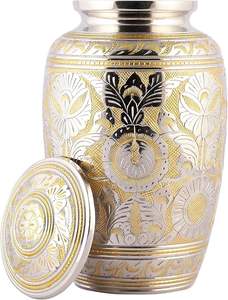 Contenedor conmemorativo artesanal con tapa abovedada, textura metálica brillante y elegante. ¡Gran venta a precios bajos! - Product Image 4