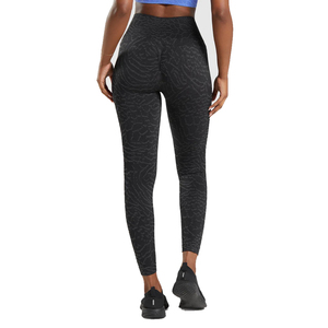 Leggings de yoga noirs imprimés à taille élastique, grande élasticité, compression, grande taille, respirants, séchage rapide, légers, vente en gros - Product Image 3