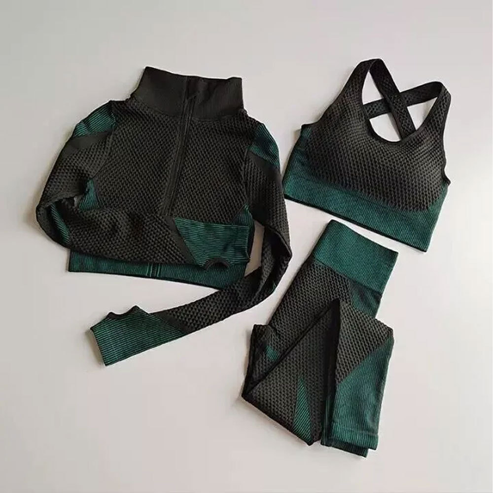 Activewear 3 Piece Yoga Set For Women Summer Wear 3 Piece Yoga Sets Women Plus Size Three Piece Yoga Set