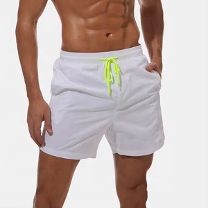 Short de plage avec poches latérales pour hommes Short pour homme en coton multicolore à séchage rapide Short de bain pour homme uni - Product Image 3