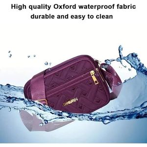 Bolso Bandolera Acolchado para Mujer, de Tela Oxford, Multicapa, Casual, con Bordado, Correa Ancha, para Negocios - Product Image 3