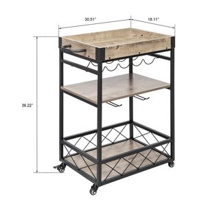 Carrello di Servizio Moderno per Cucina in Plastica e Acciaio Stile Industriale Vintage - Product Image 6