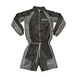 Ensemble de survêtement unisexe ADH noir et gris à manches longues avec fermeture éclair, short sportif léger en polyester, vêtements décontractés pour adultes au printemps - Product Image 1