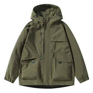 Custom Company Windproof Eco-Friendly Hiking Coat AOutdoor Waterproof <b>Canvas</b> Softshell Nylon Zipper Stand Front Men Winter - Product Image 1