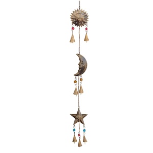 Campanas de Viento de Metal con Acabado Dorado para Colgar en la Pared, Decoración para el Hogar, Jardín y Exteriores - Product Image 2