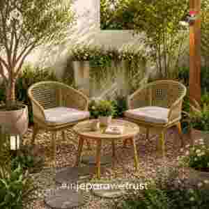 ชุดเก้าอี้หวายสังเคราะห์สำหรับสวนกลางแจ้ง Rinjani Aesthetic PE พร้อมชุดเฟอร์นิเจอร์ไม้สำหรับลานบ้านและรีสอร์ท จากเมืองเจปารา ประเทศอินโดนีเซีย - Product Image 1