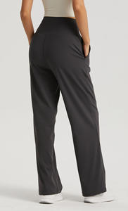 Pantalon de yoga réversible sans couture le plus populaire, coupe large évasée, pour le sport, la course, la gym et le yoga, avec logo à la taille - Product Image 6