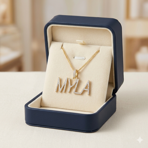 Hip Hop Custom Bling Iced Block <b>Initial</b> Letter Name <b>Pendant</b> 925 <b>Silver</b> Rhodium Plated Lab Grown Diamond Necklace Fine Charm Gift - Product Image 3