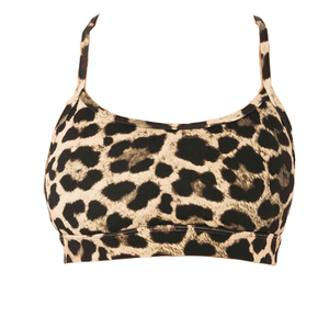 Top Deportivo para Mujer con Estampado de Leopardo, Tirantes Finos, Escote Redondo, Soporte Medio, Transpirable, para Yoga y Fitness - Product Image 1