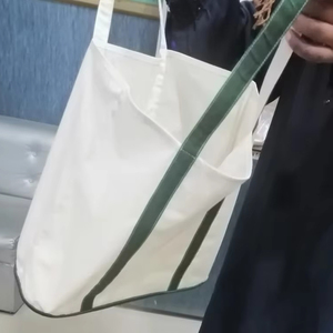 <b>Canvas</b> Tote Bag with Contrast Handles Grocery Bags Custom Logo <b>Plain</b> <b>Canvas</b> Beach Bag Wholesale Cotton Two Tone Shopping Bags - Product Image 3