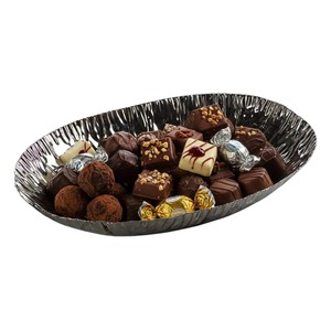 Plateau à chocolat en métal argenté de qualité supérieure, élégant, pour servir des friandises lors d'occasions et d'événements spéciaux, à prix excellent. - Product Image 4