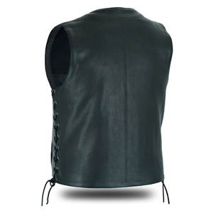 Gilet de moto en cuir respirant de qualité supérieure pour homme - Vêtement d'extérieur décontracté avec options personnalisables - Product Image 5