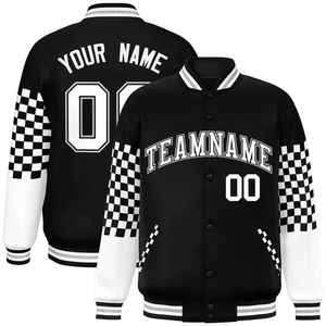 OEM Private Label Men's Custom Logo Canvas Stand Collar Varsity <b>Jacket</b> with Front Logo Position and Custom Fabric - Product Image 3