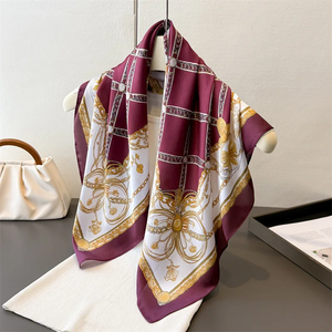 Foulard en Soie Imprimé de Luxe pour Femme, Carré, Doux, pour le Cou, Hijab, Accessoire de Mode Féminin, Décoration, 2026 - Product Image 1