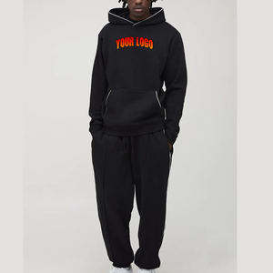 Sudadera con capucha extragrande de poliéster y algodón hecha a medida para hombre, conjunto deportivo de invierno con costuras en contraste. - Product Image 1