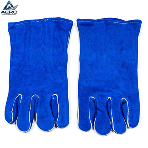 Guantes de Soldadura de Cuero Azul Hechos a Medida, Resistentes al Calor, Protección para Talleres Profesionales - Product Image 2