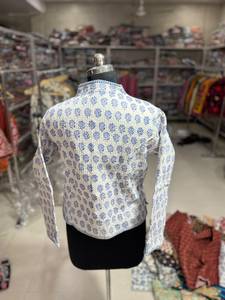 Handmade Ikat <b>Quilted</b> Reversible Cotton <b>Jacket</b> Single Button Closure for Women Vintage Floral Stripe <b>Pattern</b> Winter Spring - Product Image 6