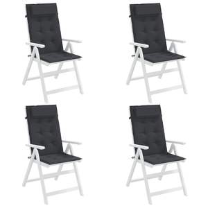 Set of 4 Black <b>Highback</b> Outdoor <b>Chair</b> Cushions - Product Image 4
