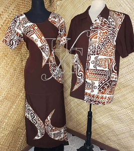 Venta Directa de Fábrica de Puletasi, Vestido Tradicional Polinesio Samoano con Estampado, Ropa para Hombre y Mujer - Product Image 5