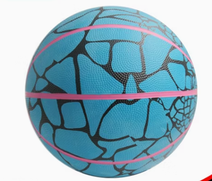Balón de Baloncesto de PU con Patrón Agrietado Azul, Tamaño 7, con Cámara de Butilo Resistente, para Entrenamiento en Interiores, para Niños y Adultos - Product Image 1