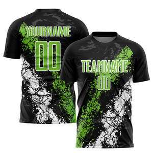 Camiseta de Fútbol Sublimada Personalizada Alligator para Hombre, Manga Corta, Cuello Redondo, Absorbe la Humedad, Verde y Negro, Ropa Deportiva de Equipo - Product Image 6