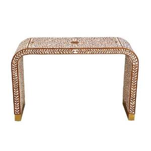 Unique Bone Inlay Console <b>Table</b> With Decorative Surface Design For High <b>End</b> Interior Styling - Product Image 2