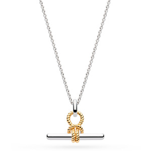 สร้อยคอแบบปรับได้สองสี จี้ทองเหลืองแบบเกลียว ขายส่งขั้นต่ำน้อย - Product Image 4