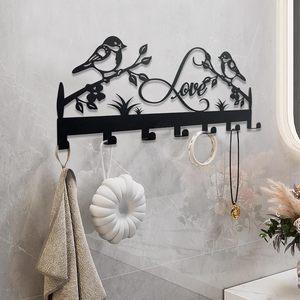 Porta Llaves de Pared de Diseño Simple y Decorativo, de Acero Inoxidable Negro, de un Solo Nivel, Ecológico y Multifuncional - Product Image 3