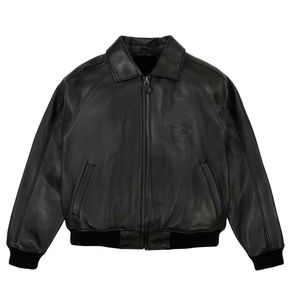 Veste en cuir véritable noire pour homme de qualité supérieure, veste en cuir pour homme, taille plus, vêtements décontractés - Product Image 3