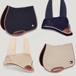 Juego de almohadillas para SILLÍN de doma, algodón ecológico, Color personalizado y logotipo, entrenamiento de equitación, deportes, protección de caballos - Product Image 1