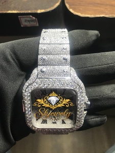 Reloj de Pulsera de Acero Inoxidable con Esfera Cuadrada y Moissanita, Incrustaciones de Cristal, Reloj de Vestir de Lujo para Hombre, Diseño Personalizado - Product Image 3