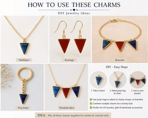 Pendentifs en plaqué or avec pierres précieuses en cornaline triangulaires pour la fabrication de bijoux DIY - Product Image 4