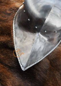 หมวกนักรบเยอรมันแท้-ชุดเกราะเหล็กแบบกอธิคศตวรรษที่ 15 เคลือบเงินขัดเงา-สำหรับการแสดงประวัติศาสตร์คริสต์มาส SCA - Product Image 5