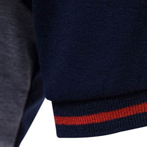Polo Azul Marino para Hombre con Bloques de Color Gris y Rayas en el Pecho, Manga Corta, Corte Ajustado, Mezcla de Algodón, Moda Verano - Product Image 6