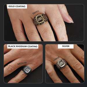 Bague d'École BOJ 028 Personnalisée en Argent et Diamant, Bague de Diplôme Universitaire Unisexe, Cadeau pour Fêtes et Occasions Spéciales, Prix Bas - Product Image 6