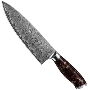 Cuchillo de Chef de Acero de Damasco al por Mayor de Fábrica, Cuchillería Profesional Hecha a Mano para Cocina, Hoja con Patrón Premium Personalizada - Product Image 1