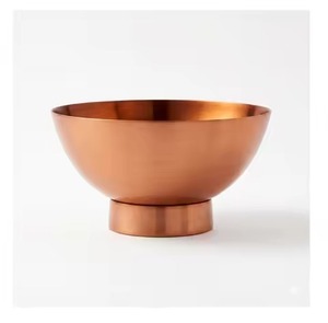 Cuenco de cobre tradicional, vajilla artesanal para cocina india, ensaladas, frutas, aperitivos, dulces, entradas, restaurante, hotel y hogar. - Product Image 1