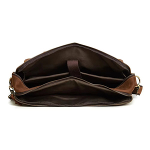 Sac de bureau classique pour homme en cuir Crazy Horse avec fermeture éclair et design durable pour usage professionnel - Product Image 5
