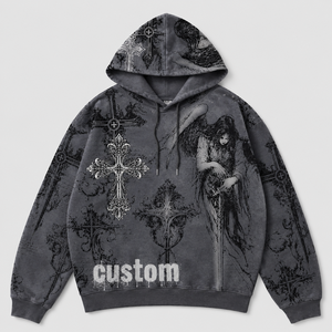 <span class=keywords><strong>Felpa</strong></span> da uomo Vintage stile Street autunno <span class=keywords><strong>taglie</strong></span> <span class=keywords><strong>forti</strong></span> 100% tessuto pesante in puro cotone lavato <span class=keywords><strong>con</strong></span> abiti artigianali Hip-Hop - Product Image 1