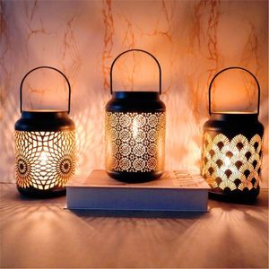Decorative <b>Gold</b> Metal <b>Lantern</b> Moroccan Style Cutout Pattern Candle Holder Tabletop Centerpiece For Events And Home Decor <b>Lantern</b> - Product Image 3