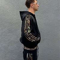 Ensemble de sportswear décontracté unisexe surdimensionné pour l'hiver, style gothique Harajuku Y2K, tenue deux pièces en polaire légère, style américain haut de gamme