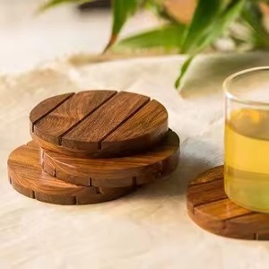 Modern Rustic Wood Coasters Set Decorative <b>Table</b> <b>Protectors</b> for Farmhouse Dining Wedding Restaurant Bar Home - Product Image 3