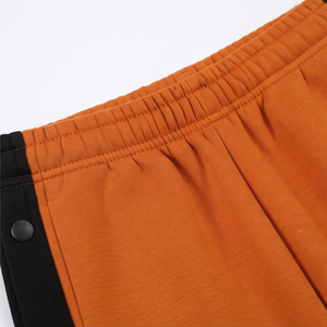 Side Button Wide Leg Sweatpants Side Stripes <b>Elastic</b> <b>Waist</b> Side Button <b>Trouser</b> Loose Fit Puff Printed Sweat Pants Women <b>Men</b> - Product Image 3